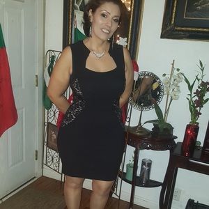 Black dress with lace sides